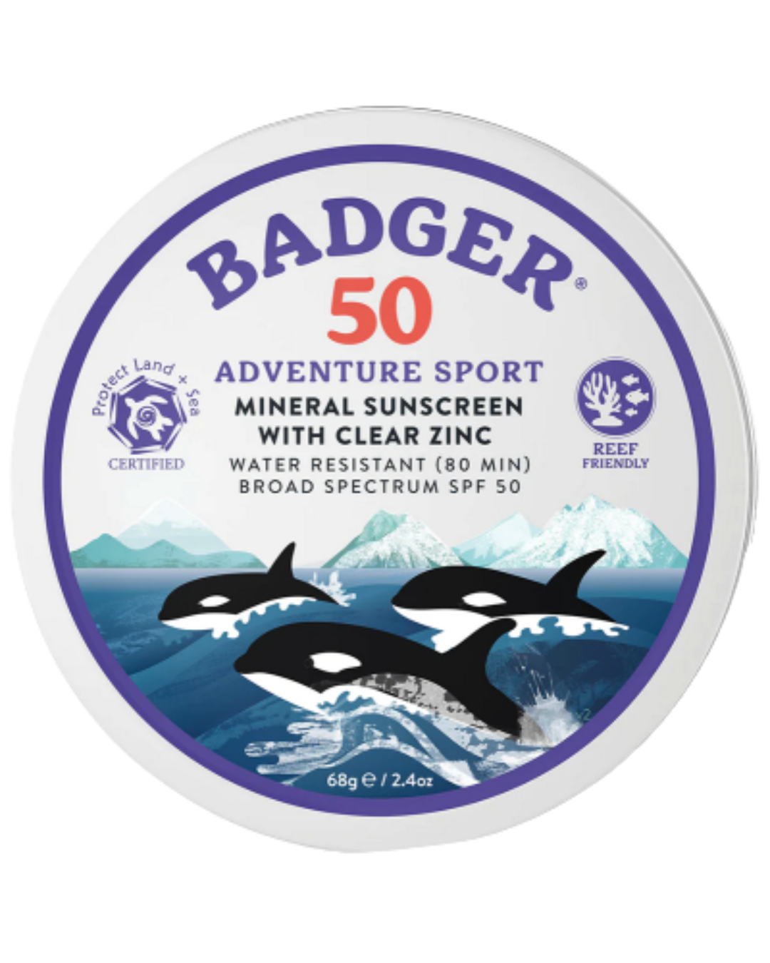 Badger Mineral Sunscreen with Clear Zinc SPF 50 (68g)