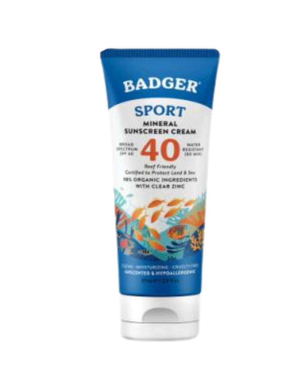 Badger Sport SPF 40 Clear Zinc Sunscreen (87ml)