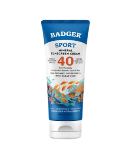 Badger Sport SPF 40 Clear Zinc Sunscreen (87ml)