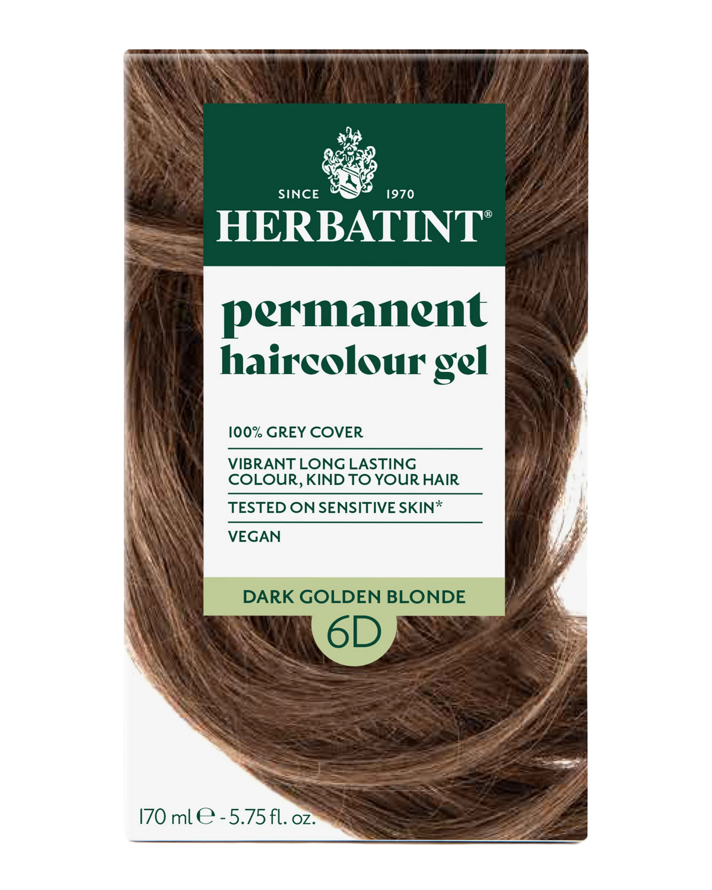 Herbatint 170ml Permanent Colour – 6D Dark Golden Blonde