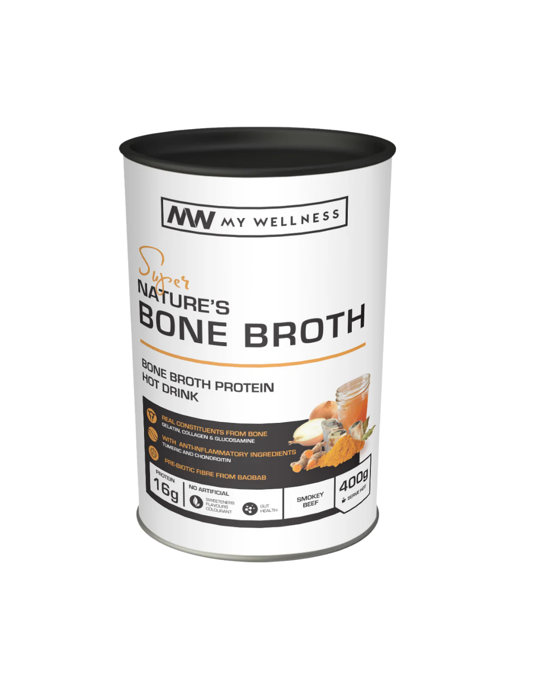 My Wellness Nature’s Bone Broth Powder 400g – Smoky Beef Flavour