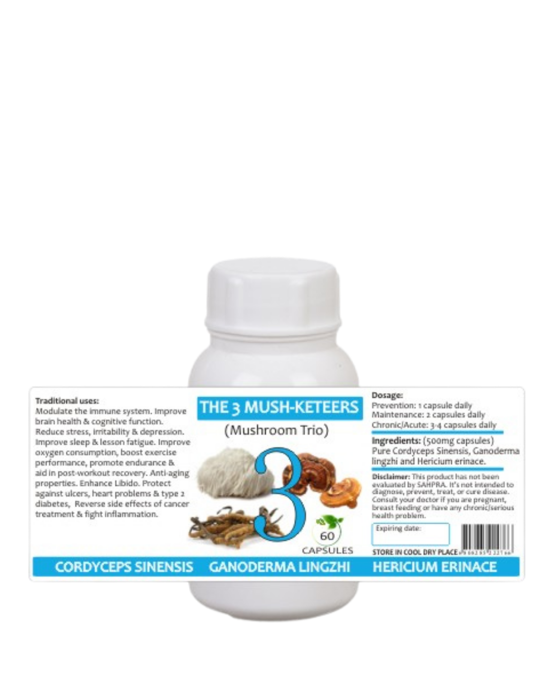 NVJ “The 3 Mush‑Keteers” Mushroom Complex Capsules